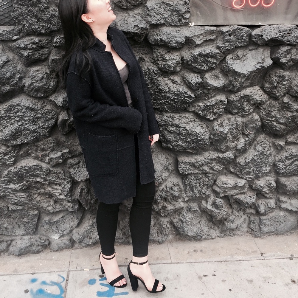 ZARA Black Knit Coat
